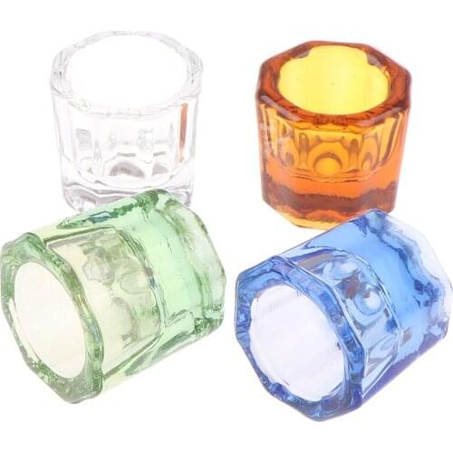 1Pc Acrylic Powder Liquid Holder Dappen Dish Acrylic Nail Cup Clear Crystal Bowl Salon Equipment Nail Art Design Tool B0016