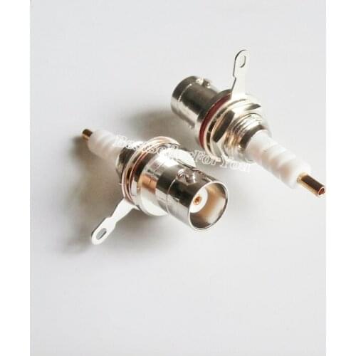1Pcs BNC Female Nut Bulkhead Solder Panel Mount Audio Speaker RF Connector MHV 3000VBrass
