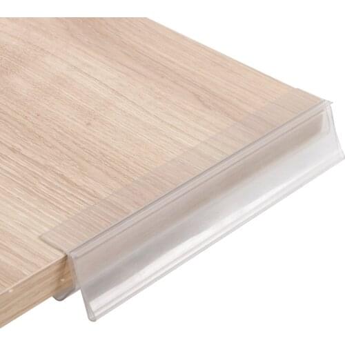 20cm Glass Shelf Wooden Edge Mount Pvc Gripper Price Tag Holder Channels Merchandise Info Sign Banner Ticket Memo Clip Strip