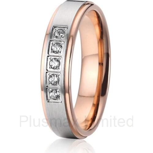 2016 China Manufacturer polishing and brushed comfort fit womens pure titanium jewelry wedding rings