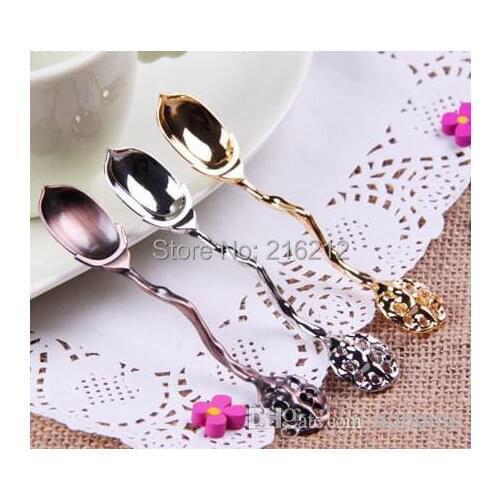 300 pcs New Arrive Retro Coffee Scoop of Ice Cream Spoon Vintage Palace Style Decorative Ice Cream Coffee Tea Spoon