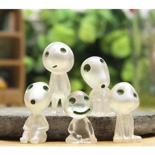 5pcs/lot 3-4cm Luminous Tree Elves Toy Hayao Miyazaki Cartoon Princess Mononoke Action Figure Toys Kids room decoration Gifts