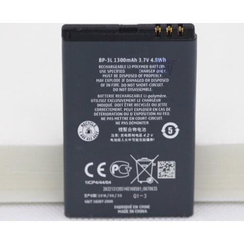 5pcs/lot New Battery For Nokia Lumia 710 510 603 303 603 610 3030 505 610C 900 1300mAh BP-3L BP 3L phone replacement battery