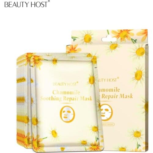 5PCS Beauty Host Chamomile Soothing Repair Moisturizing Facial Mask Whitening Anti-Aging Nourish Skin Care