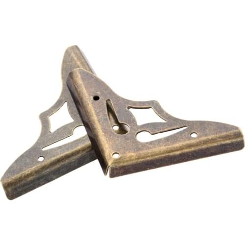 8pcs Corner Decorative Protectors Antique Triangle Corner Wood Box Corners Furniture Protector Decor Pattern Carved Protectors