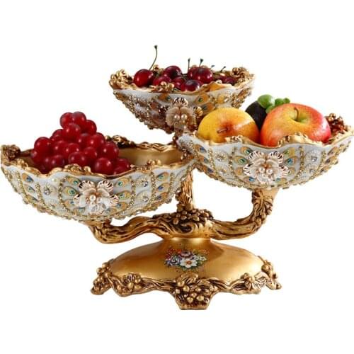 Natural Resin Applique Arabic Style Multi-Layer Dried Fruit Tray Fashion Desk Stuff Beautiful Plate