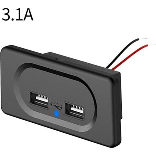 For Camping Car Boat Motorhome Caravan 12V Charger Vehicle DC5V/3.1A Dual USB Ports Charger Socket Modification Accessories