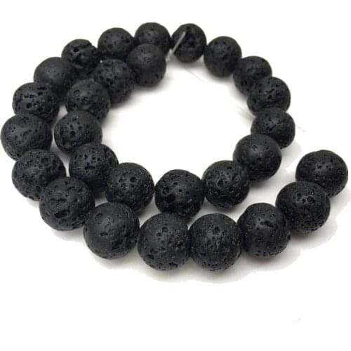 Natural Stone Beads DIY Black Volcanic Lava Beads Lava Stone Beads Round Volcanic-Stone Wholesale for Jewelry Making 4-14mm