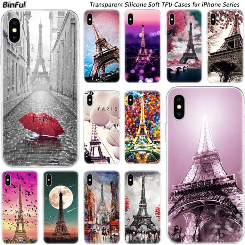 Hot Love Paris Eiffel tower Soft Silicone Fashion Case for Apple iPhone 11 Pro XS MAX XR X 7 8 Plus 6 6s Plus 5 5C 5S SE Cover