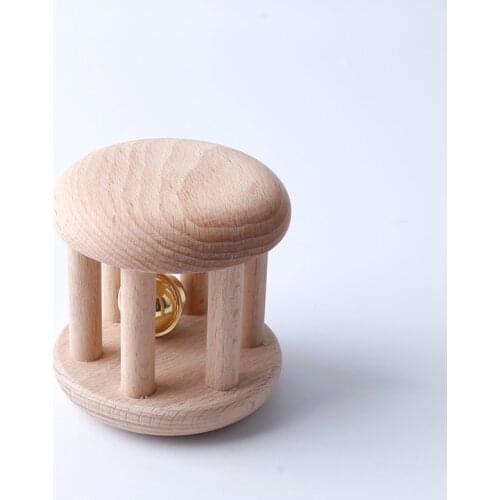 Wooden Nursing Teether Bells Wooden Rattles Baby Interesting Intellectual Development Crib Toy With Bird Baby Rattles Teether