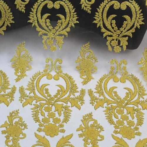 Latest Nigerian Indian George Tulle Mesh Yellow Pearls Glued Lace Fabric Beads Vintage Pattern Women Elegant Evening Dress DIY