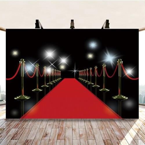 Hollywood Red Carpet Ceremony Stage Backdrop Photography Baby Birthday Party Photographic Background For Photo Studio