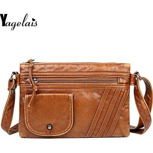 2020 Hot Crossbody Bags For Women Casual Multilayer zipper Messenger Bag For Girls Flap Pu Leather Shoulder Bags