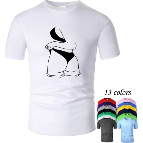 Sex Girl Line Art O Neck Cotton T Shirt Men and woman Unisex Summer Short Sleeve Designed Simple Style Casual Tee m01030