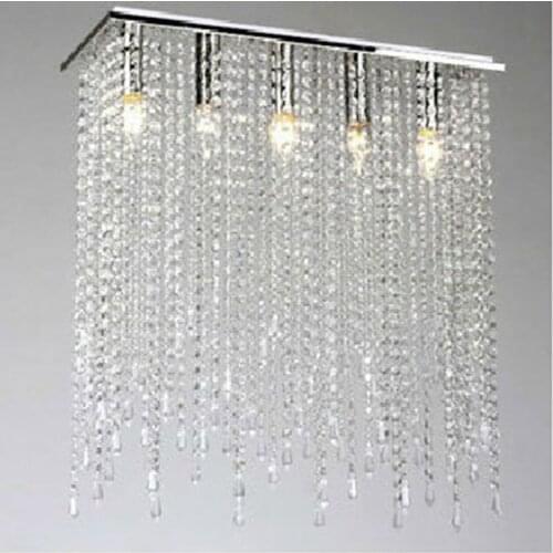 Modern Crystal Square Chandelier Light Lamp Lighting Fixtures with LED Bulbs L520 * W190 * H590mm modern crystal chandeliers