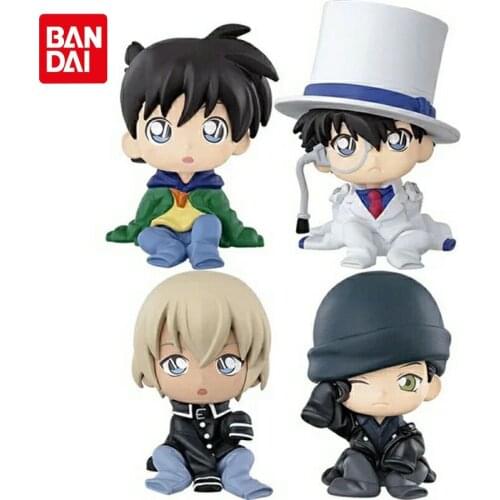 Bandai Genuine Gacha Conan Edogawa Sitting Molding Doll 1 Akai Shuichi Furuya Rei Jimmy Kudo Kuroba Kait Action Figure Toys