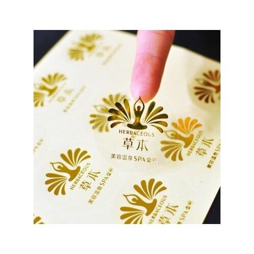 Custom sticker label printing, gold stamping ,clear sticker,clear background PVC Vinyl adhesive sticker,transparent PVC sticker