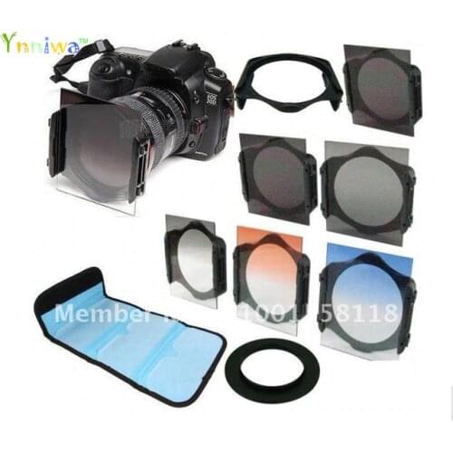 9 in1 1pcs(49-82) ring Adapter+ ND2 ND4 ND8+ Graduated Orange Blue grey square Filter for Cokin p series free ship+track number