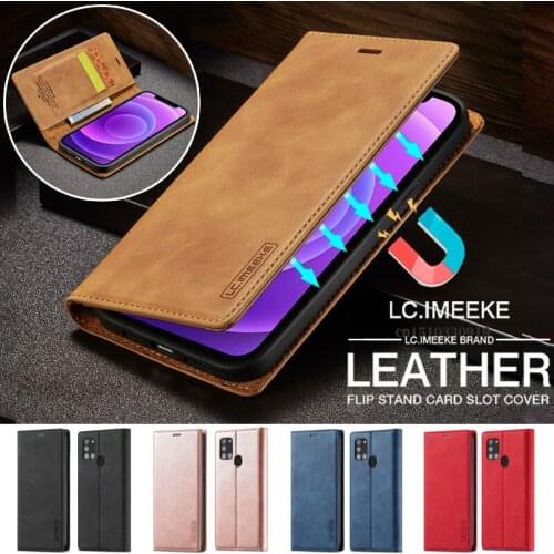 Leather Case for Samsung A21S A12 A42 A71 A51 A41 A31 S21 Ultra S20 FE 5G S10 S9 S8 Plus Note 20 10 9 Magnetic Wallet Card Cover