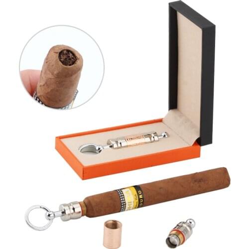 Cigar Punch Metal Pocket Cigar Cutter two size cigar drill hole Portable Zigarren Cutter Puncher