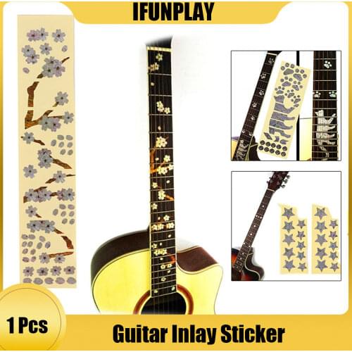 DIY Cat Star Blossom Pattern Acoustic Guitar Bass Electric Guitar Inlay Sticker Fret Fingerboard Decals Stick on Guitar Neck
