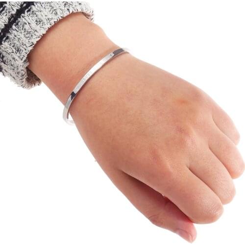 2017 New Men And Women Stainless Steel Rose Gold Couples Bracelet Carving Never Give Up Cuff Bracelet Bangle Jewelry