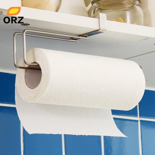 ORZ Kitchen Paper Towel Holder Bathroom Toilet Towel Racks Closet Storage Organizer Shelf Kitchen Utensils Fittings