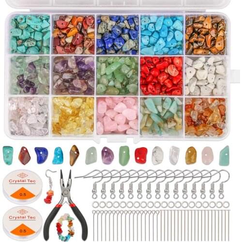 Crystal Chip Beads and Jewelry Making Gemstones Kit for Jewelry Earring Necklace and Bracelets Making Supplies