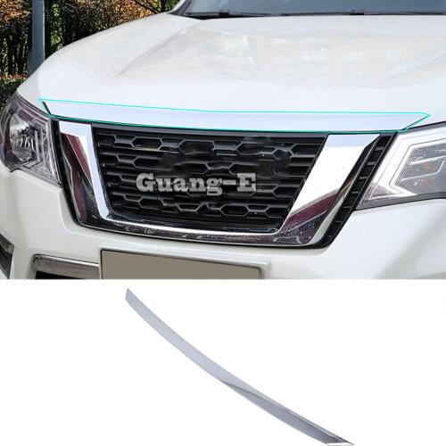 For Nissan Terra 2018 2019 2020 Garnish ABS Chrome Front Engine Machine Grille Upper Hood Stick Lid Trim Frame Lamp 1pcs