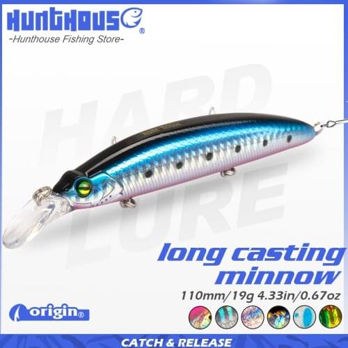 HUNTHOUSE flaoting minnow lure long casting 130mm 19g wobblers hard lures artificial fake bait For fishing bass trout lw411