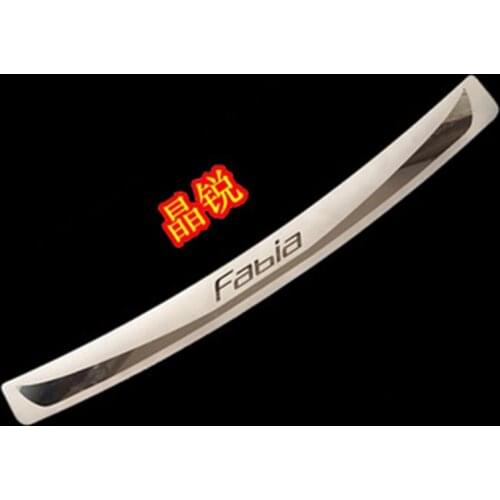 Stainless steel Rear Bumper Protector Sill Trunk Tread Plate Trim Car styling For Skoda Fabia 2008-2014 rear styling