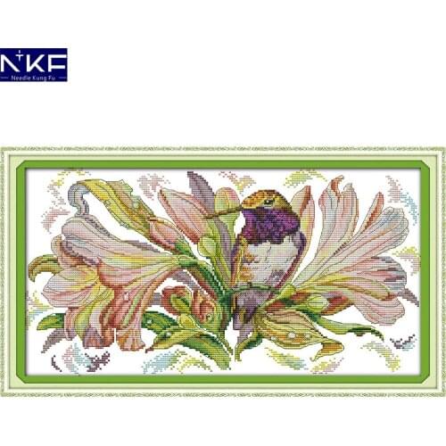 NKF The bird and flower animal style needle craft cross stitch charts Chinese cross stitch kits for home decoration