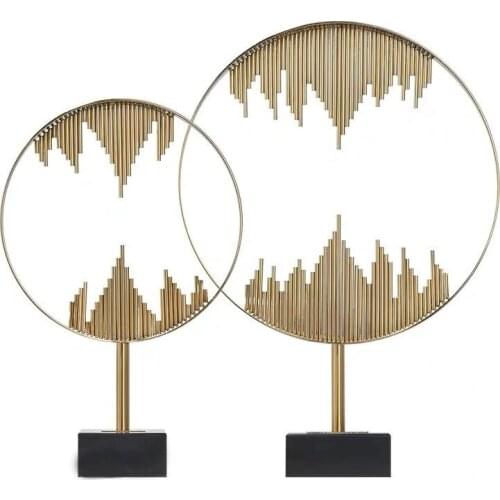 Modern simple decoration soft decoration Nordic creative flame circle metal porch living room office desk model room set jewelry