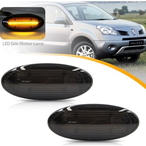 2Pcs LED Bumper Side Marker Lights Fender Laterial Turn Signal Lamps Repeaters for Renault Koleos 2008 2009 2010 2011