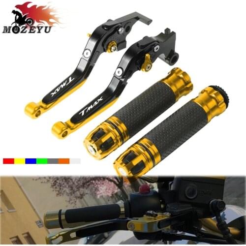 TMAX TMAX 500 530 2007 CNC Brake Clutch Lever and Handle bar Grips For YAMAHA TMAX 500/530 2001 2002-2004 2005 2006 Handbar end