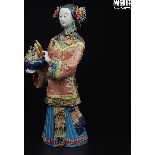 Shiwan doll master of fine ladies of ancient figures decorated life and Tianqi handmade ceramic crafts creative