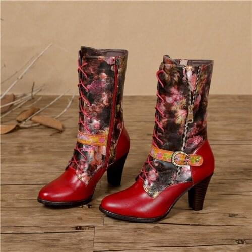 YourSeason Ladies Platform Genuine Leather 2021 Warm Winter Boots Handmade Concise Female Zip Sewing Vintage Shoes