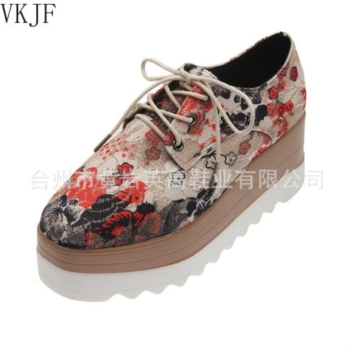 2021 Thick-soled Single Shoes Womens Slope with Platform Shoes Womens Casual Shoes Womens School Shoes Womens Canvas Shoes