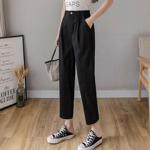 JMPRS Summer Women Pants Fashion Korean Ankle-Length High Waist Korean Harem Pants Causal Office Ladies Trousers new 2021