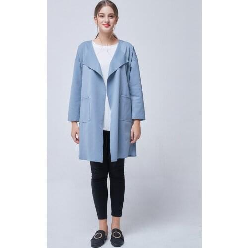 2018 Cotton Spandex Casual Rushed Casaco Feminino Trench Coat Fat Mm New Fund Cardigan Loose Coat Color Temperament Windbreaker
