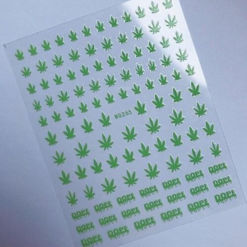 10PCS Golden Fluorescent Colorful Gold 3D Nail Slider Sticker Leaf Nail Beauty Decoration Sticker