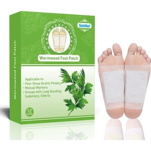 12 Pcs Feet Mask Wormwood Foot Patch Slimming Cleansing Herbal Foot Spa Promote Blood Circulation Improve Sleeping Foot Care