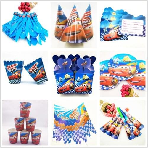 132pcs Disney Lightning McQueen Theme Kid Birthday Party Decoration Set Theme Party Supplies Family Party Baby Shower Supplie