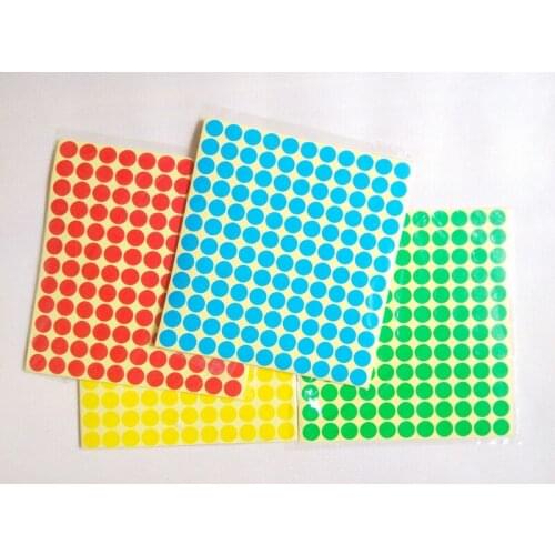 15 sheets 3900pcs Diameter 8mm Multicolor Dot Stickers Round Sticky Adhesive Spot Circles Paper sticker Labels