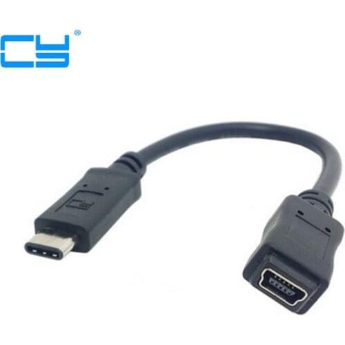 2pcs Reversible Design USB 3.0 3.1 Type C Male Connector to Mini USB 2.0 Female Data Cable for Mobile Phone,Free shipping