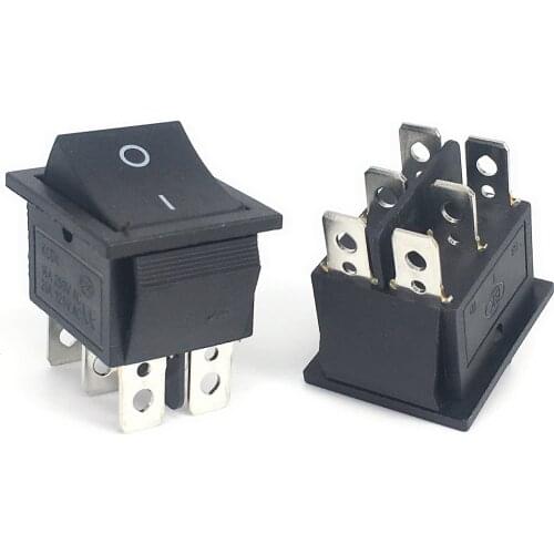 5pcs DPDT Double Pole Double Throw 6 Pin Rocker Switch 20A 125V