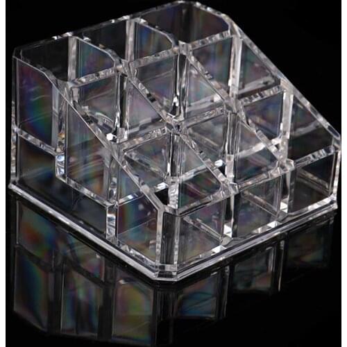 9 Grids Make Up Storage Case Lipstick Box Case Holder Acrylic Makeup Organizer Storage Box Cosmetic Box Display Stand