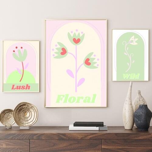 Abstract Flower Rosy Lush Natural Floral Wall Art Canvas Painting Nordic Posters And Prints Wall Pictures For Living Room Decor