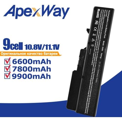 Apexway 9 Cells L09M6Y02 Laptop Battery for Lenovo Ideapad B570E G560 G770 G780 Z560 Z570 L09C6Y02 L09S6Y02 L10C6Y02 LO9S6Y02