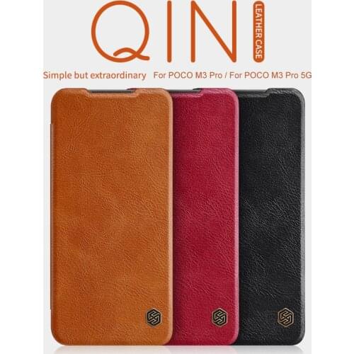 For Xiaomi Poco M3 Pro Case For Poco M3 Pro 5g NILLKIN Qin PU Leather Flip Cover For Redmi Note 10 5G Card Pocket Wallet Bags